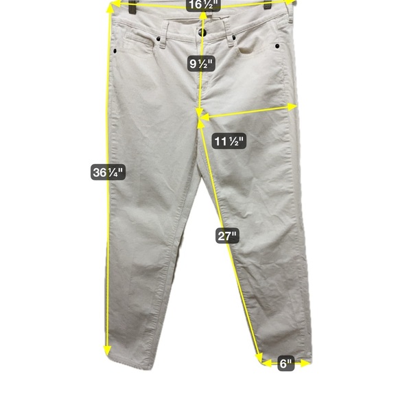 J. Crew | EUC Women’s White Corduroy Pants | Size 29 | Slim Straight Fit - Picture 2 of 10